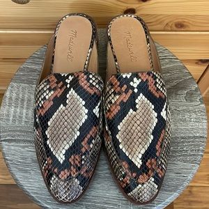 BRAND NEW - Madewell - the Frances Loafer mule in Snake Embossed Leather